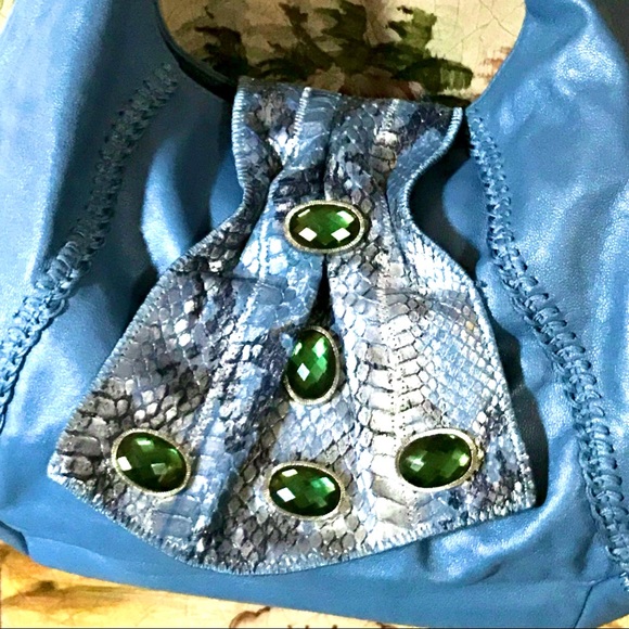 CHI By CARLOS FALCHI Lamb & Snakeskin Studded Bag - Picture 2 of 16